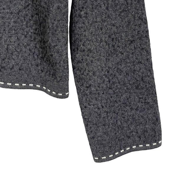 Silvia Novelli Button Front Cardigan Women Size M Gray Merino Wool Italy Made - Picture 6 of 12